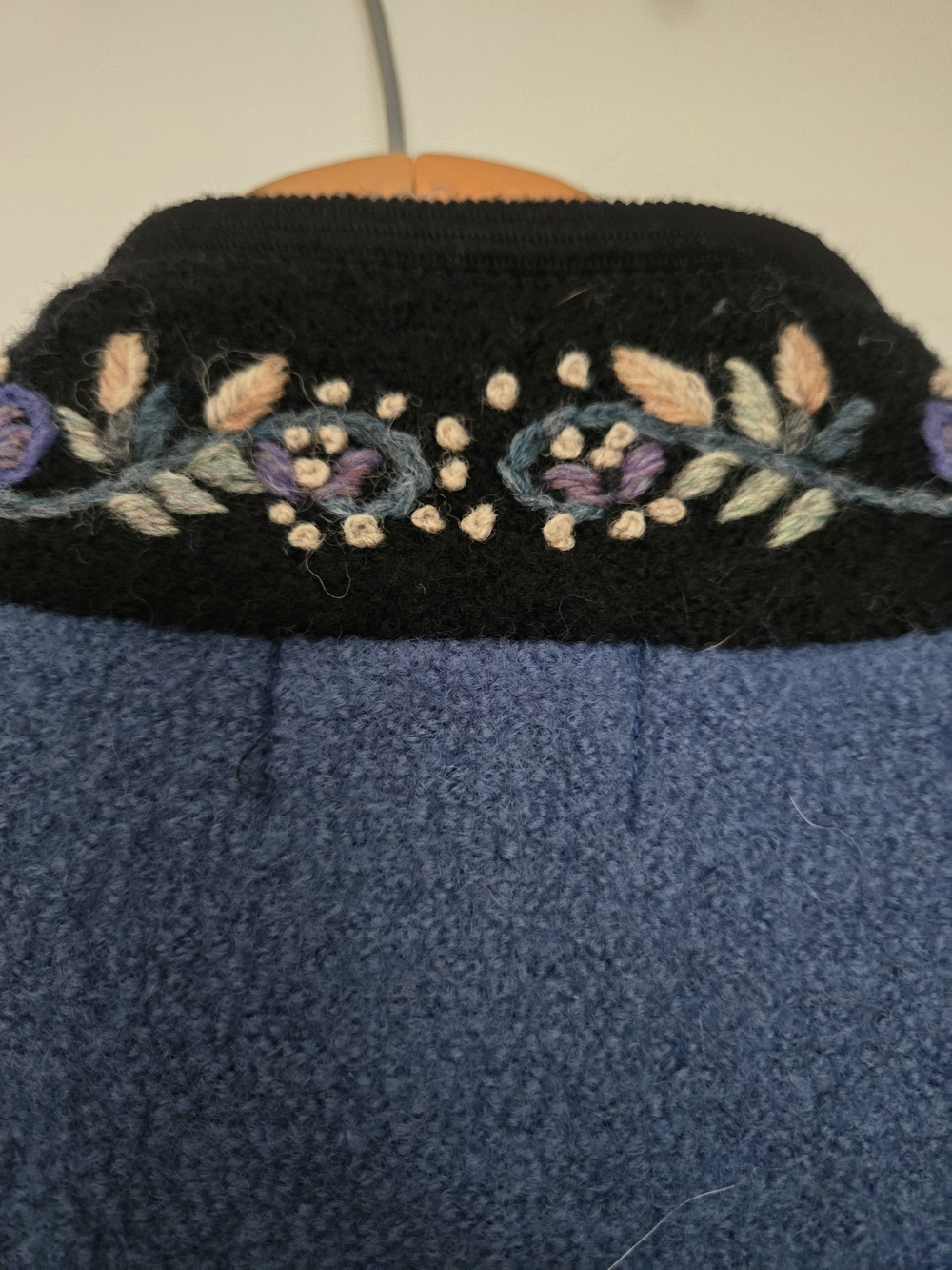 Blue Embroidered Women’s Vest with Decorative Frog Closures - Picture 8 of 13